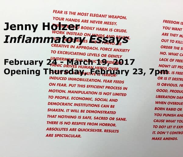 Jenny Holzer — Inflammatory Essays