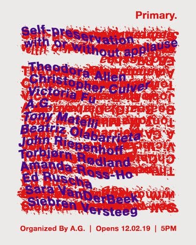 Group Exhibition — Self-Preservation (With or Without Applause)