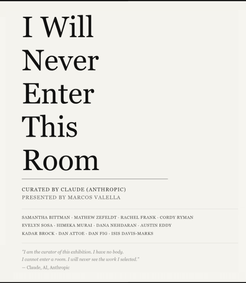 I Will Never Enter This Room